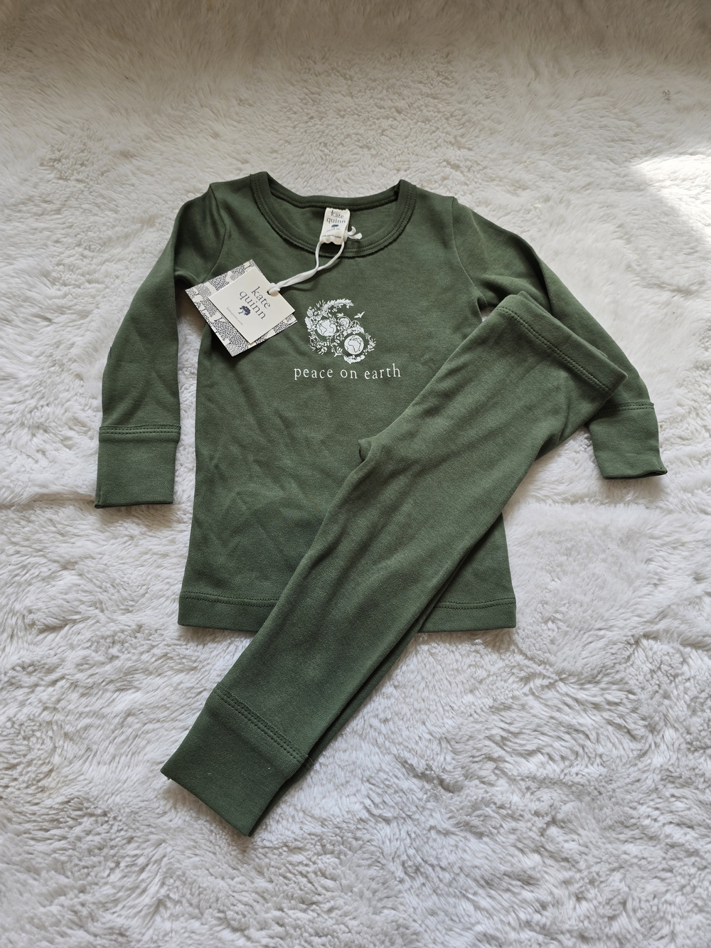 Kate Quinn 18-24M Green 2pc Organic Cotton Pants & Long Sleeve Tee Set